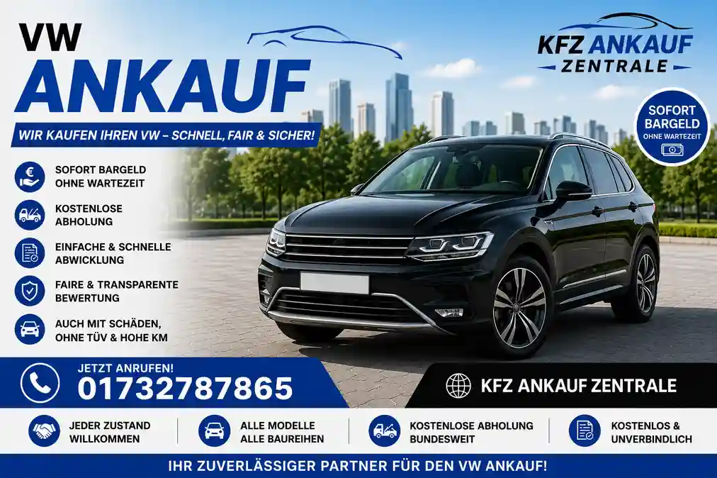 VW Tiguan Ankauf – VW Tiguan verkaufen bei KFZ Ankauf Zentrale mit kostenloser Abholung und fairer Bewertung