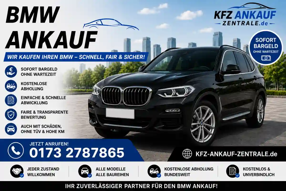 BMW X3 Ankauf – BMW X3 verkaufen mit KFZ Ankauf Zentrale, schnelle Bewertung und kostenlose Abholung