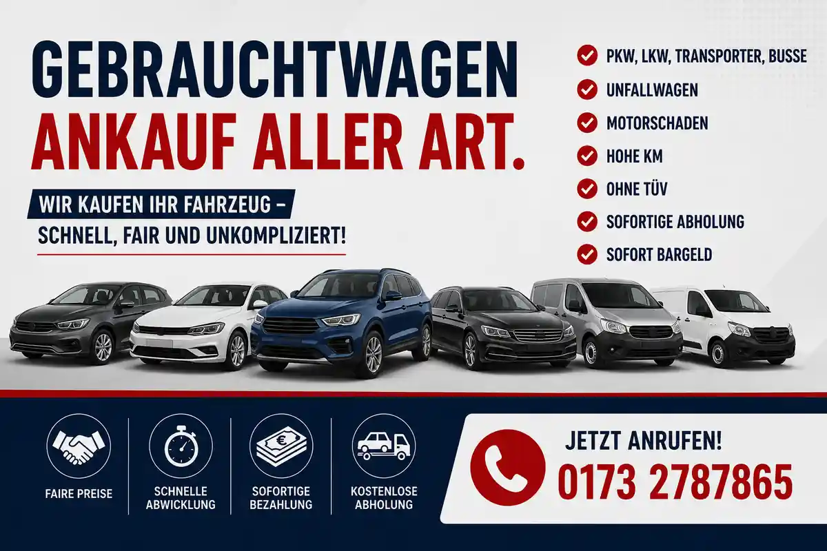 Autoankauf Thüringen – Fahrzeugbewertung und kostenlose Abholung